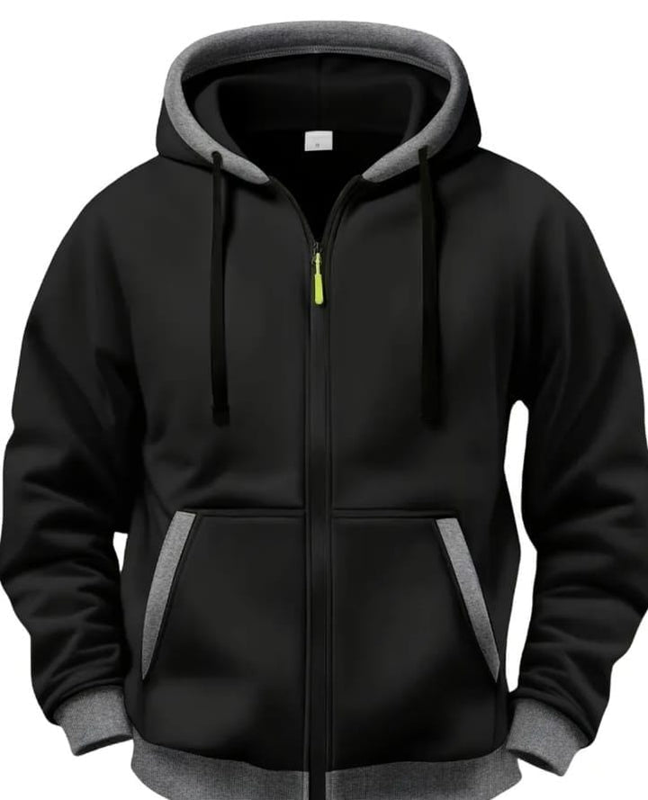 Chaqueta deportiva táctica en color negro, vista frontal